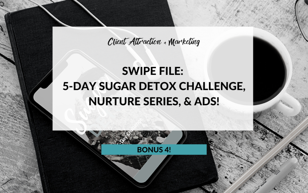 Bonus 5-Day Sugar Detox Challenge, Nurture Series & Ads!